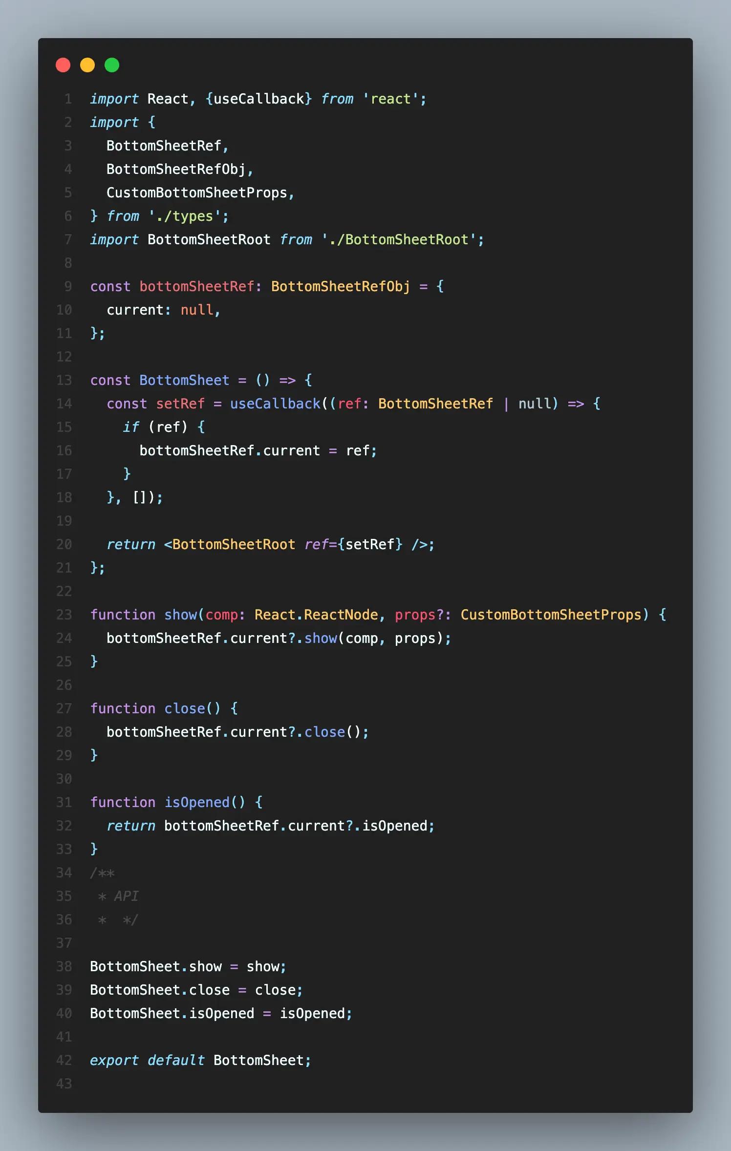 BottomSheet Code